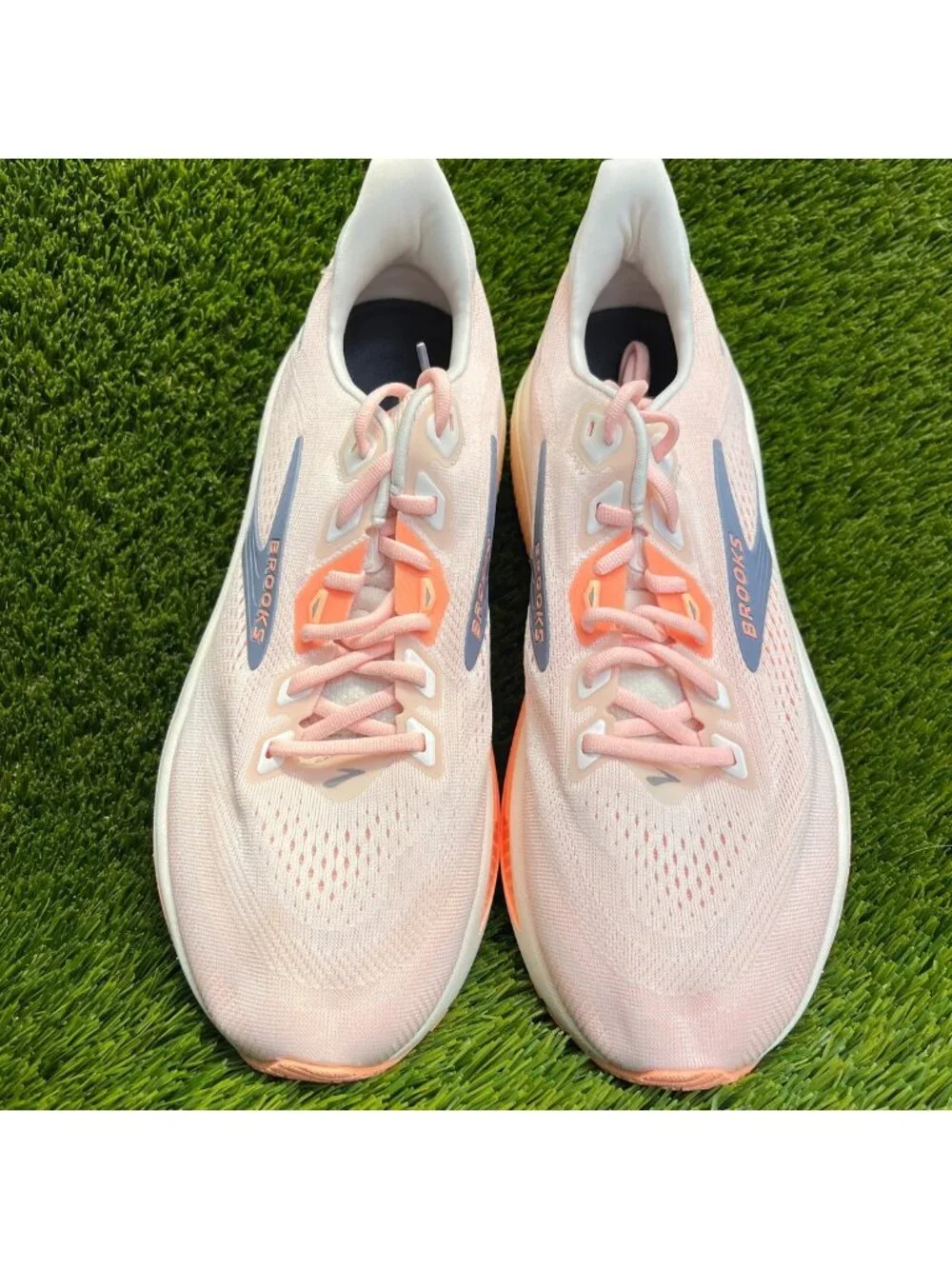Brooks Ghost 18 Womens Size 11.5 Pink Orange Athletic Running Shoes Sneakers